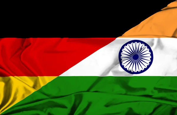 Sventolando bandiera di India e Germania — Foto Stock