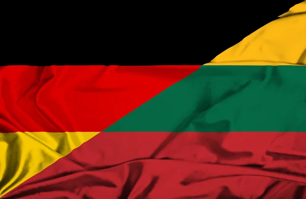 Bandera ondeante de Lituania y Alemania —  Fotos de Stock