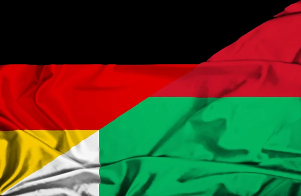 Розмахуючи прапором Мадагаскар та Німеччини — стокове фото