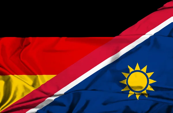 Wapperende vlag van Namibië en Duitsland — Stockfoto