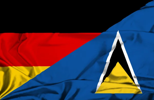 Флаг Сент-Люсии и Германии — стоковое фото