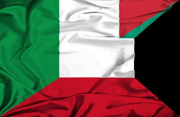 Drapeau du Koweït et de l'Italie — Photo