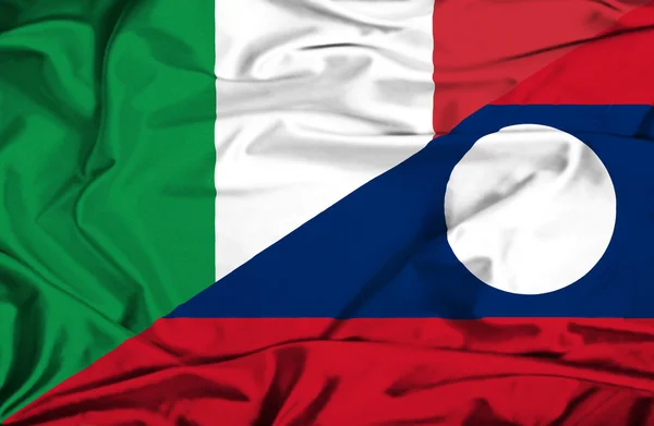 Drapeau du Laos et de l'Italie — Photo