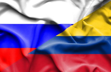 columbia ve Rusya bayrağı sallayarak
