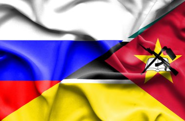 Mozambik ve Rusya bayrağı sallayarak