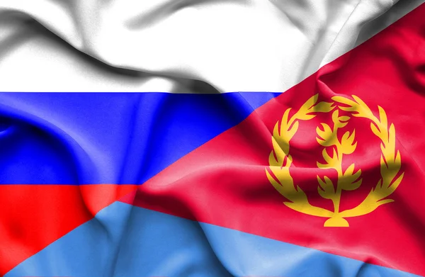 Флаг Эритреи и России — стоковое фото