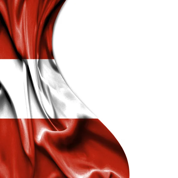 Austria waving satin flag isolated on white background — Stock Photo, Image