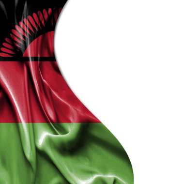 Beyaz arka plan üzerinde izole saten bayrak sallayarak Malavi