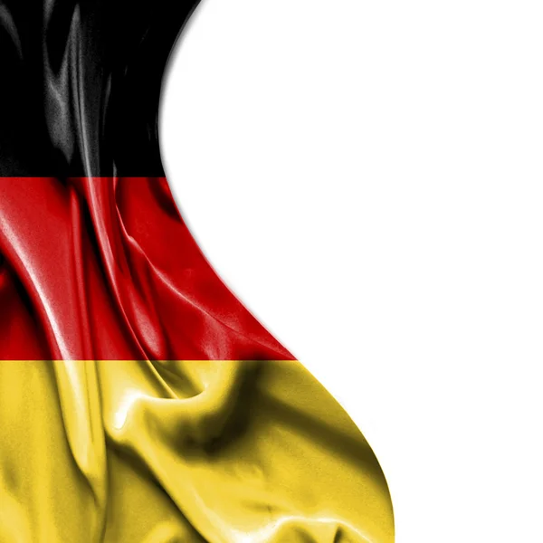 Germany waving satin flag isolated on white background — Stock Photo, Image