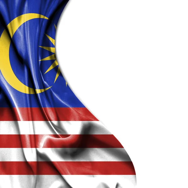 Malaysia waving satin flag isolated on white background — Stock Photo, Image