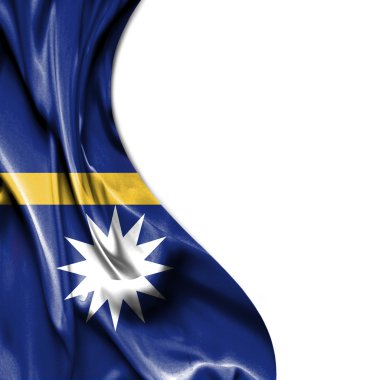 Beyaz arka plan üzerinde izole saten bayrak sallayarak Nauru