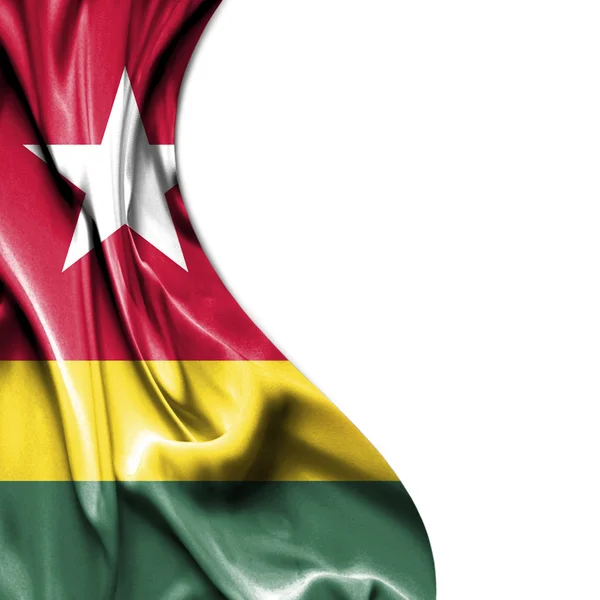 Togo ondeando bandera de satén aislado sobre fondo blanco —  Fotos de Stock