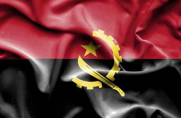 Angola integetett zászló — Stock Fotó