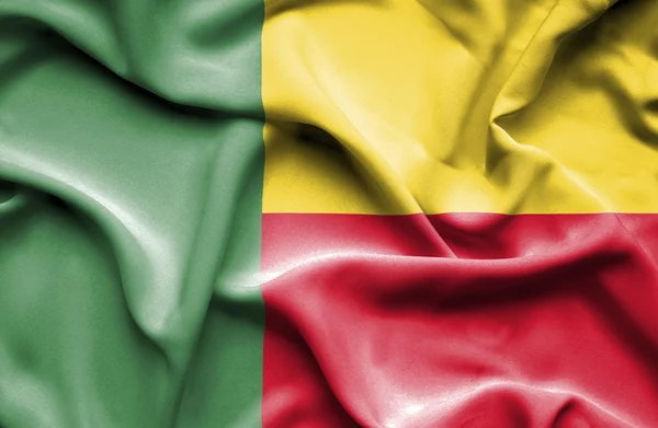 Wapperende vlag van Benin — Stockfoto