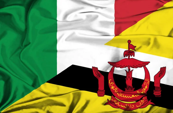 Флаг Брунея и Италии — стоковое фото