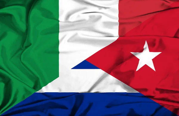 Флаг Кубы и Италии — стоковое фото