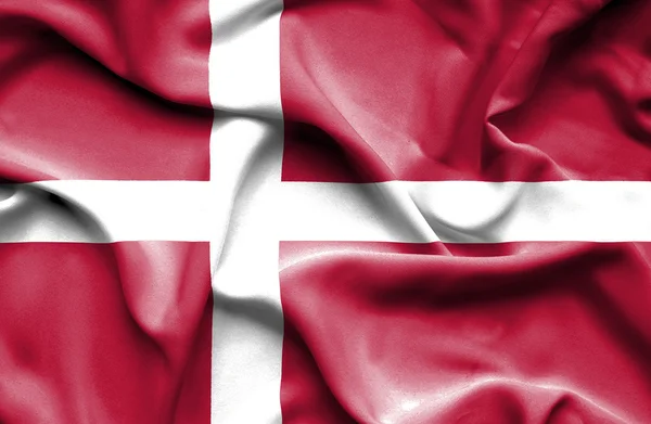 Vlající vlajka Dánsko — Stock fotografie