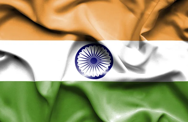 Indien viftande flagga — Stockfoto