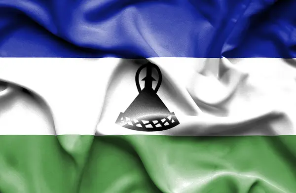 Lesotho ondeando bandera —  Fotos de Stock