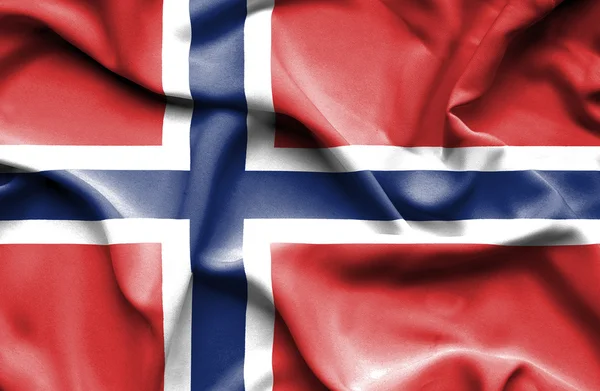 Norwegen schwenkt Flagge — Stockfoto