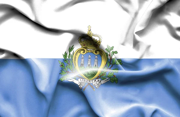 Bandera de San Marino ondeando — Foto de Stock