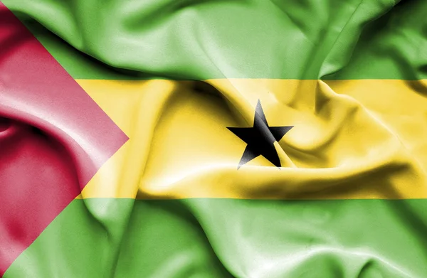 Sao tome och principe viftande flagga — Stockfoto