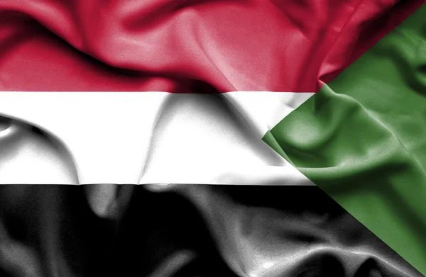 Sudan schwenkt fahne — Stockfoto