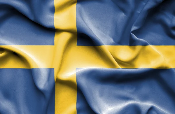 Schweden schwenken Flagge — Stockfoto