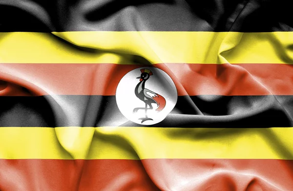 Uganda viftande flagga — Stockfoto