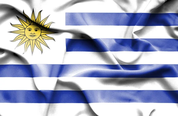 Uruguay wuivende vlag — Stockfoto