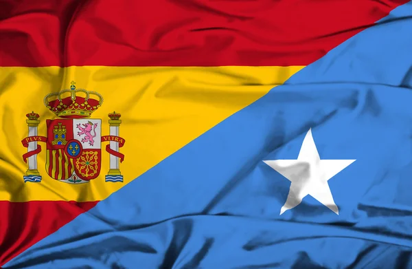 Флаг Сомали и Испании — стоковое фото