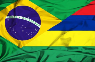 Mauritius ve Brezilya bayrağı sallayarak