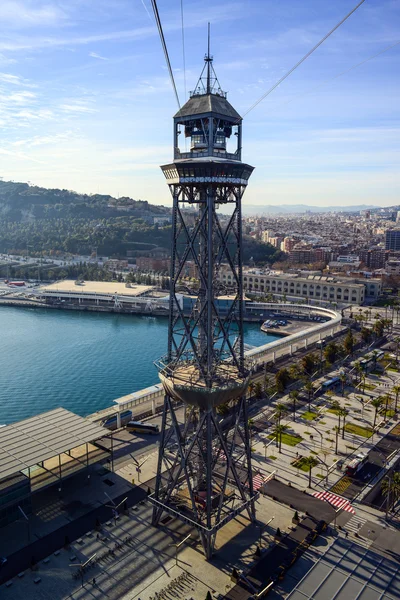 Montjuic Cable Car (Teleferic de Montjuic) in Barcelona, Spain — Stock Photo, Image