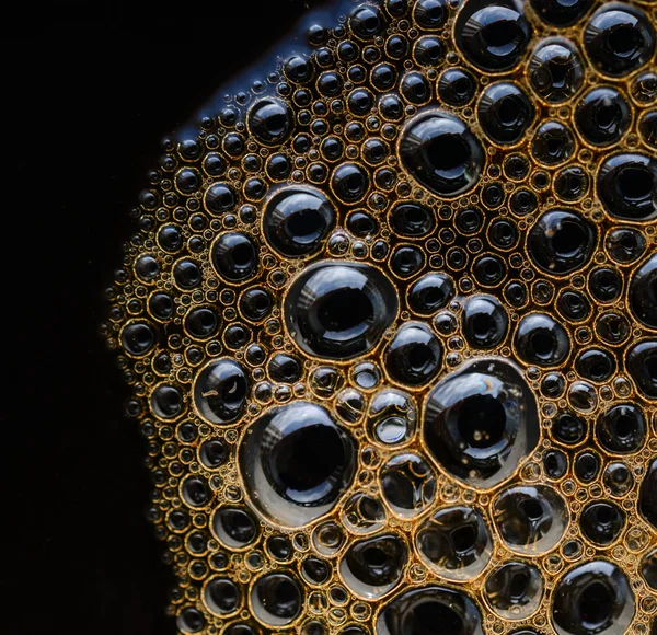 极端的宏拍摄的咖啡泡沫 — 图库照片