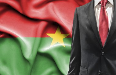 Burkina Faso üzerinden takım elbiseli adam