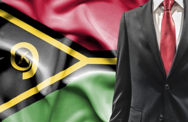 Vanautu gelen takım elbiseli adam