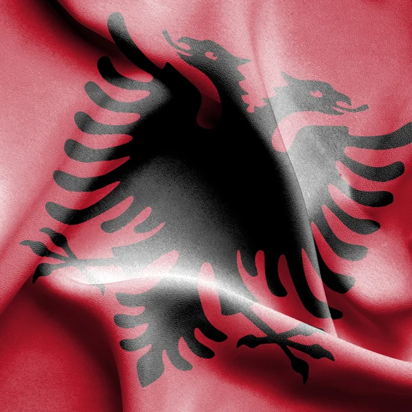 Wapperende vlag van Albanië — Stockfoto
