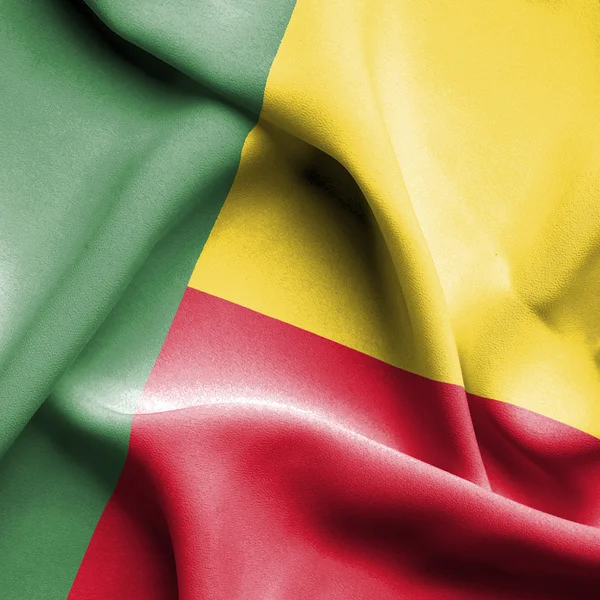 Wapperende vlag van Benin — Stockfoto