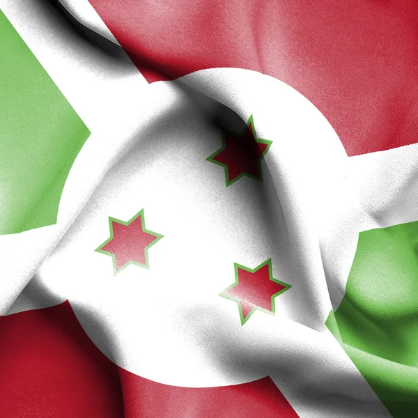 Burundi viftande flagga — Stockfoto