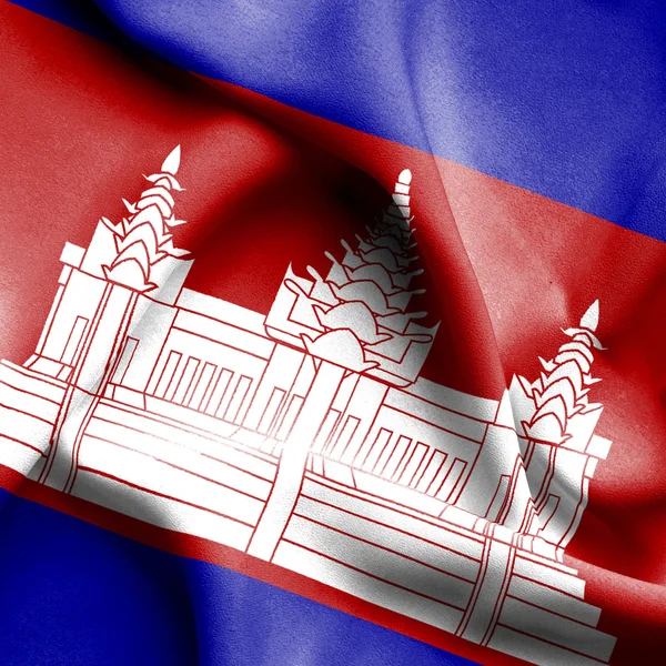 Camboya ondeando bandera — Foto de Stock