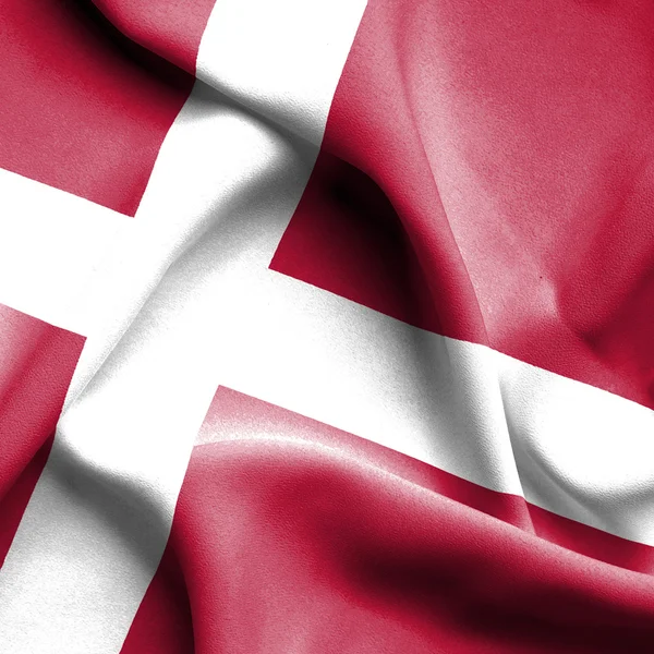 Danmark viftande flagga — Stockfoto