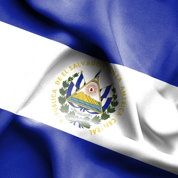 El salvador macha flagą — Zdjęcie stockowe