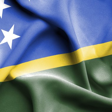  Solomon Adaları bayrağı sallayarak