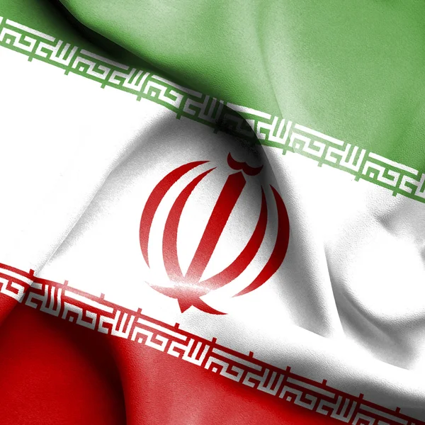 İran dalgalanan bayrak — Stok fotoğraf
