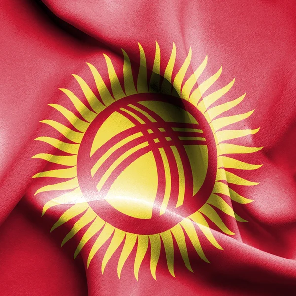 Bandera de Kirguistán ondeando —  Fotos de Stock