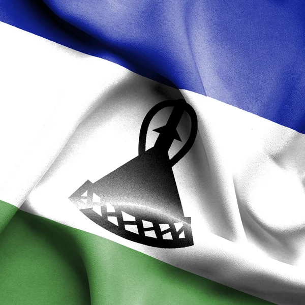 Lesotho schwenkt Flagge — Stockfoto