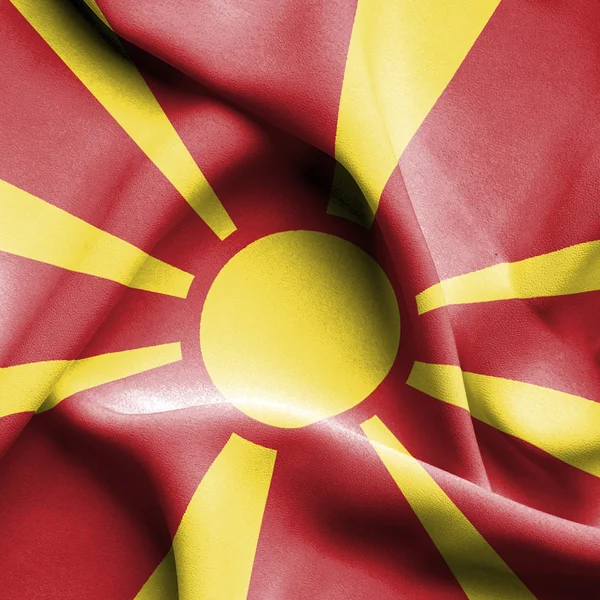 马其顿挥动国旗 — 图库照片