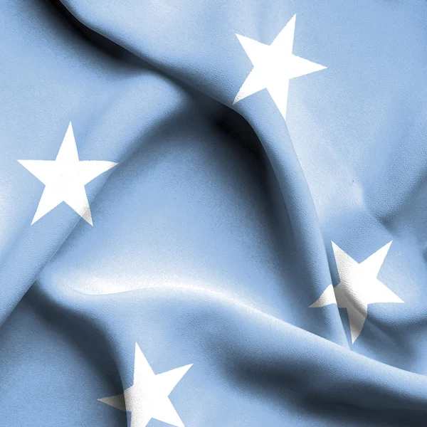 Wapperende vlag van Micronesia — Stockfoto