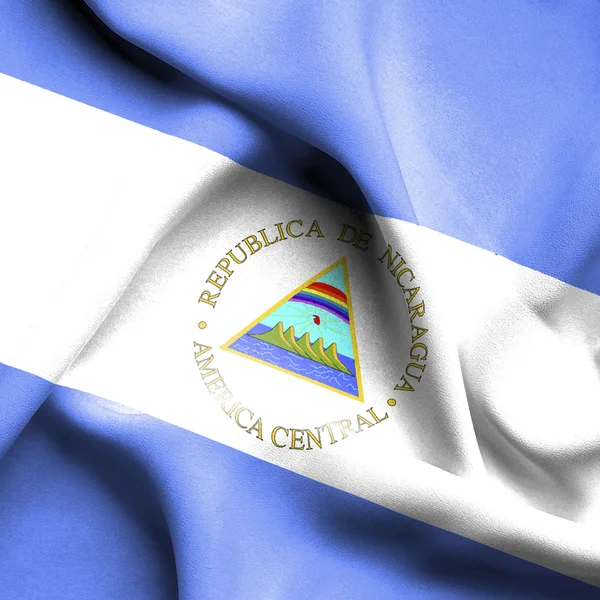 Νικαράγουα σημαία κυματίζει — Φωτογραφία Αρχείου
