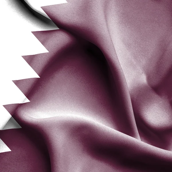 Qatar viftande flagga — Stockfoto